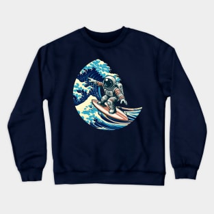 astronaut surfer Crewneck Sweatshirt